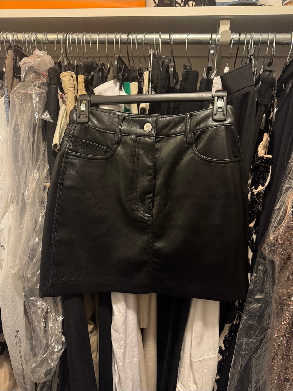 Wilfred leather skirt